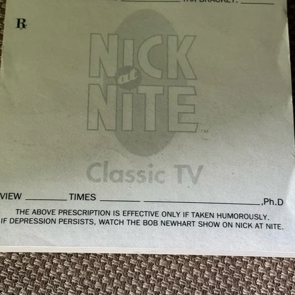 Nick at Nite Classic TV Bob Hartley PhD Prescription Pad